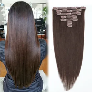 Extensions de cheveux humains 100% non traités pour femmes, clipser