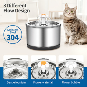 Distributeur automatique de nourriture pour chat en acier inoxydable rond et fontaine à eau automatique, bol filtrant pour l'eau potable pour chien en plastique - Product Image 4