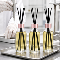 Diffuseur de parfum cylindrique en verre de 50 ml avec bâtonnets noirs pour la maison
