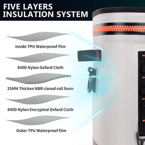 Grand sac isotherme carré isolé en TPU noir personnalisé poche latérale 32L/60L étanche extérieur voiture camping canette de bière refroidisseur de vin - Product Image 6