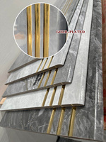 Carreaux d'escalier en porcelaine plaqués or de luxe 470x1200mm, marches intérieures à LED, design moderne, épaisseur 10mm, carreaux résistants à l'usure