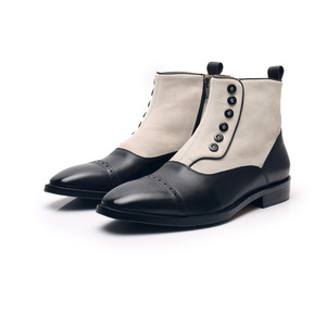 รองเท้าบูทผู้ชายสไตล์อังกฤษ หนังแท้ ทำมือ สำหรับฤดูร้อนและฤดูใบไม้ผลิ แบบผูกเชือก หัวแหลม กันลื่น ระบายอากาศได้ดี สไตล์สุภาพบุรุษ - Product Image 1