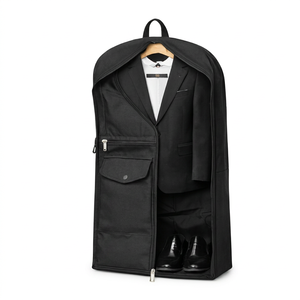 High Quality Black 100% Cotton Garment Bag Dust proof Recycle Mulsin Garments Bag for Gown/Suit/Dress Packaging Bag - Product Image 1