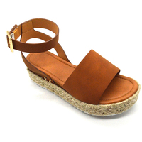 Sandales à semelle moyenne en ficelle tressée pour femmes Sandales habillées à la mode en plein air