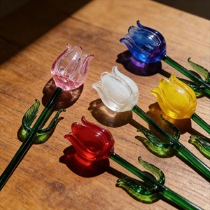 Rose en verre soufflé à la main, fleur artificielle en cristal, tige de rose éternelle, décoration pour la maison, cadeau de mariage - Product Image 1