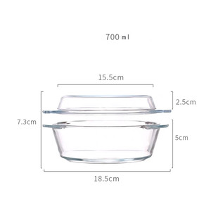 Oven Microwave Safe Glass Cookware High <strong>Borosilicate</strong> Glass <strong>Bowl</strong> <strong>with</strong> <strong>Lid</strong> Heat Resistant Soup <strong>Bowl</strong> Glass Salad <strong>Bowl</strong> - Product Image 4