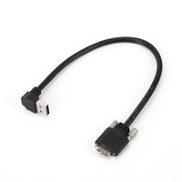 5Gbps usb 3.0 type A à 90 degrés à angle droit micro B panneau de montage mâle avec verrouillage transfert de données câble micro B usb 3.0