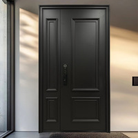 Porte d'entrée moderne de luxe entièrement en aluminium pour maison et appartement, portail de sécurité extérieur haut de gamme antivol