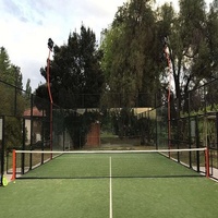 Court de padel panoramique à vue complète, toit imperméable, équipement complet, club commercial, 20m*10m, sur mesure