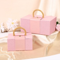 Boîte cadeau élégante, portable, personnalisable, avec poignée, pour mariages, vernis à ongles, huile et blush, emballage cosmétique