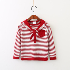 Pulls pour enfants tricotés à la main, style marine, motifs rayés, prix bas, en stock - Product Image 2