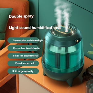Humidificador Ultrasónico Purificador de Aire de Gran Capacidad de 3.5L para Oficina en Casa, con Doble Aspersor y Luz LED de 7 Colores - Product Image 2