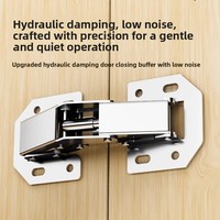 Charnières de porte d'armoire en acier inoxydable, sans perçage, avec amortisseur hydraulique et ressort, pour meubles pliants et accessoires de rangement