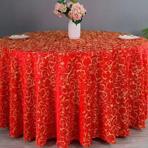 Mantel Redondo <span class=keywords><strong>de</strong></span> Lujo 100% Poliéster Damasco, Tamaño Personalizado para Bodas, Banquetes, <span class=keywords><strong>Fiestas</strong></span>, Restaurantes, Hoteles, Iglesias, Eventos - Product Image 3