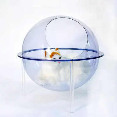 קפסולת חלל חתול המלטת אקריליק כדורי שקוף ציוד לחיות מחמד חתול בית חתול בית לחיות מחמד קן שינה