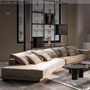 Sofá Cama Italiano Modular, Sofás Curvos para el Hogar, Cuero Nappa de Lujo, Sofá Moderno de Lujo para Vestíbulo de Hotel - Product Image 1