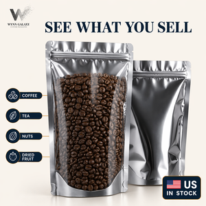 BPA Free <b>Clear</b> Window Stand Up Pouch 15x22+4cm Aluminum Foil Back Zipper Seal Resealable Coffee Nut Food Pack US Warehouse - Product Image 1