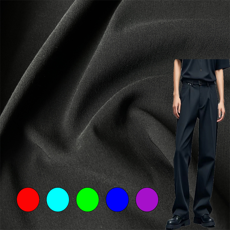 220G NR Woven Rayon/viscose Nylon Stretch Bengaline Mens Trouser Fabric Ponte Roma Fabric for Trouser Garment