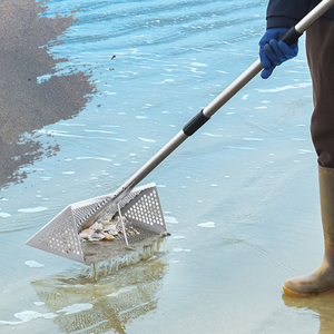 Pantalla de arena de acero inoxidable desmontable multifuncional, reloj de arena de playa, grada de jardín, pala de arena resistente - Product Image 6