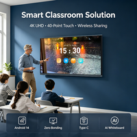 Tableau blanc interactif intelligent Android 16 3576 4K LCD de 75 pouces pour l'éducation, avec IA, écran tactile 8+128 Go et caméra