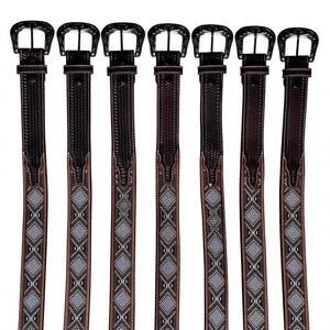 Ready Stock Hot Sale Italian Luxury Vintage Custom Length Genuine Cow Hide Leather Steel Waterproof Fancy Western Solid Square - Product Image 1