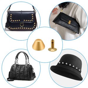 Pcs Round Studs Metal <b>Purse</b> Feet Nailhead Metal Cone Screw Back Rivets Flat Head Stud For <b>Purse</b> Handbag Spike Flat Buckle Button - Product Image 6
