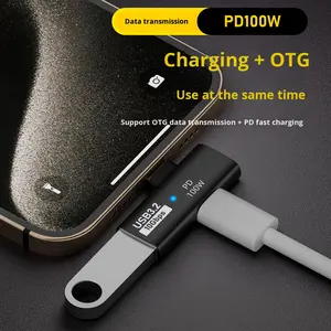 อะแดปเตอร์ Type-C ตัวแยกสัญญาณ <span class=keywords><strong>OTG</strong></span> ขยายฟังก์ชันได้หลากหลาย พกพาสะดวก รองรับการส่งข้อมูลความเร็วสูง สำหรับโทรศัพท์มือถือ แฟลชไดรฟ์ <span class=keywords><strong>USB</strong></span> แล็ปท็อป DC ไฟ LED - Product Image 3