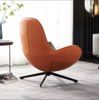 Fauteuil de loisirs moderne en tissu et similicuir PU à dossier haut, pivotant, avec base métallique, idéal pour appartement, salon, hôtel, bureau, hall d'attente