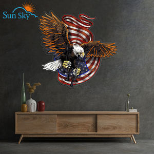 Drop Shipping Design personalizzato gratuito vari casa patriottico aquila insegna al Neon con bandiera americana ali luci al Neon - Product Image 2