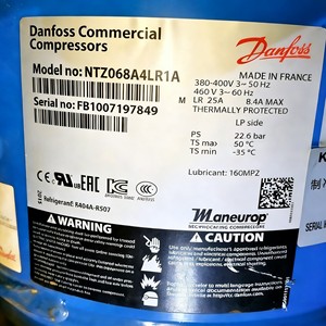 Compresseur à spirale NTZ NTZ096A4LR1B pour réfrigération basse température, usage industriel - Product Image 3