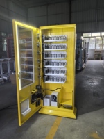 Distributeur automatique de boissons et de snacks 24h/24, mini, en métal, avec interface en anglais, facile à utiliser, accepte les paiements par billets et pièces.