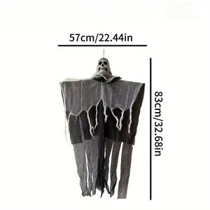 Lustre LED Halloween blanc chaud DC 6V Ra50, décoration de cape en gaze fantôme crâne lumineux pour fêtes et maisons hantées, 50 lumens - Product Image 2