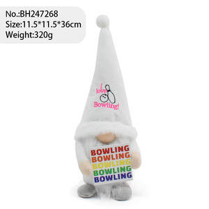 Cadeaux de fête des pères faits à la main décor Tomte poupée sans visage nordique cadeau de noël sport Bowling Gnome - Product Image 5
