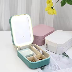 Nuevo Estuche de Maquillaje de Viaje Personalizado, Organizador de Cosméticos con <span class=keywords><strong>Espejo</strong></span> LED y Luz, Bolsa de Maquillaje de Viaje - Product Image 6