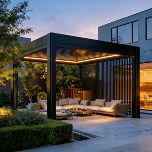 Nouvelle pergola de jardin de luxe en aluminium <span class=keywords><strong>6x3</strong></span> m, pergola bioclimatique, pergola de patio - Product Image 3