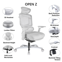 Chaise de bureau ergonomique en maille pour vente en gros, avec soutien lombaire réglable, accoudoirs 5D et siège inclinable coulissant, idéale pour salles de conférence et achats professionnels