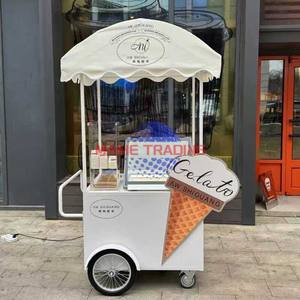 Strong Cooling <b>Small</b> Churro Cartgelato Fast Food Cartmobile Romantic Selling Style Ice Cream Cart - Product Image 3