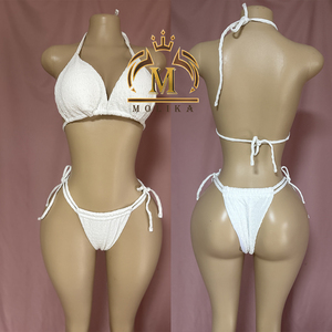 High Quality <strong>Women</strong> Knit <strong>Beach</strong> Wear Crop <strong>Shirt</strong>+Bra+Bikini Three Piece Batching Suits Lady Sexy 3 Piece Bikini Set Bathing Suit - Product Image 3