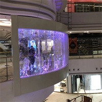 Mur à bulles LED incurvé en acrylique personnalisé pour les spas et les centres commerciaux, mur décoratif