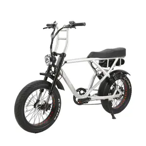 2024 새로운 복고풍 빈티지 슈퍼 전기 자전거 20 인치 73 팻 타이어 풀 서스펜션 전기 자전거 48V 장거리 배터리 Ebike