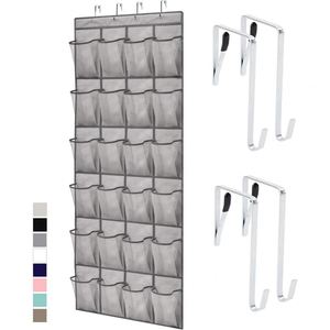 Over the Door <b>Shoe</b> Organizer 24 Large Breathable Mesh Pockets Hanging <b>Storage</b> Holder <b>Space</b> <b>Saving</b> Closet Rack Holds up to 40 Lbs - Product Image 1
