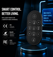 Mini Control Remoto Universal Inteligente de 11 Botones con LED IR Negro, Encendido/Apagado, Plástico, Batería CR2032, 1 Año de Garantía para DVD/Video en Casa