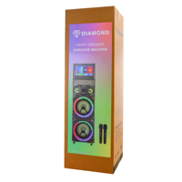 Système de sonorisation portable Bluetooth 12'' Woofer 100W avec 2 micros sans fil et lumières disco pour adultes