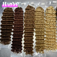 Extensiones de Cabello Humano Tejidas a Crochet con Ondas Profundas de Colores, Cabello Virgen Pre-Separado, Fácil de Instalar para Mujeres Negras