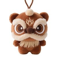 Poupées en peluche marron et beige OEM d'usine de jouet en peluche de danse du lion chinois traditionnel