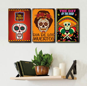 Decoração México Dia Da Lata Morta Sinal Vintage Parede Decorativa Metal <span class=keywords><strong>Posters</strong></span> para Presente Festival Home Decor - Product Image 2