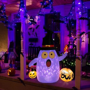<b>Halloween</b> <b>Inflatable</b> Outdoor Ghost with Pumpkin OurWarm LED Light Waterproof <b>Halloween</b> Decorations - Product Image 1