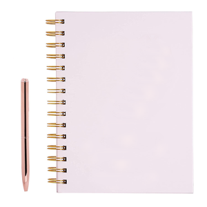 Tùy chỉnh thiết kế logo bán buôn mờ màu hồng Bìa cô gái ủng hộ văn phòng phẩm thiết lập Ins phong cách quà tặng độc đáo xoắn ốc máy tính xách tay - Product Image 4