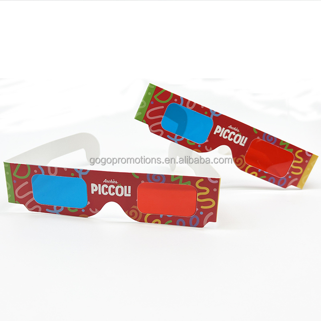 Custom Anaglyph 3D Paper Cardboard Glasses Red Blue Filter for 3D Movie Viewing Game for Cinemas Business Promotional Gift