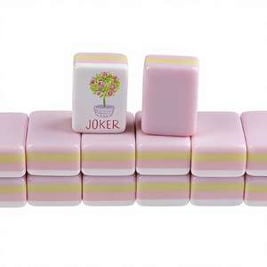 Venta al por Mayor de Fichas de Mahjong Americanas de Acrílico de 4 Capas, 160 Piezas, Color Rosa Claro, Grabadas con Láser, Modernas y Portátiles, para Entretenimiento - Product Image 3
